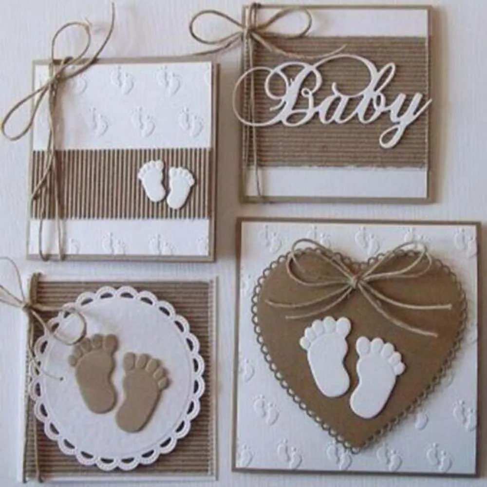 Baby Footprint Metal Cutting Dies Stencil Photo Album Paper Card Embossing Dies Handmade Crafts Decor Stencil view 3