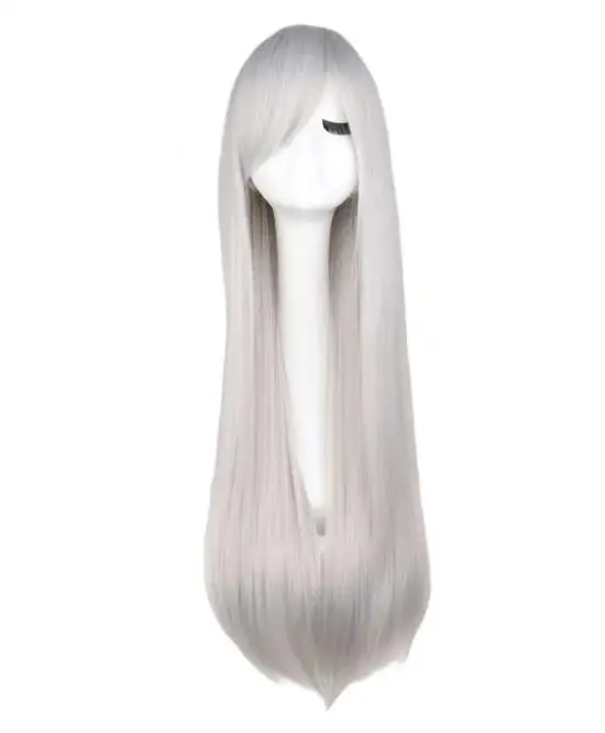 Long Straight Cosplay Wig Women Costume Party Black Red Ombre Heat Resistant Synthetic Hair Wigs