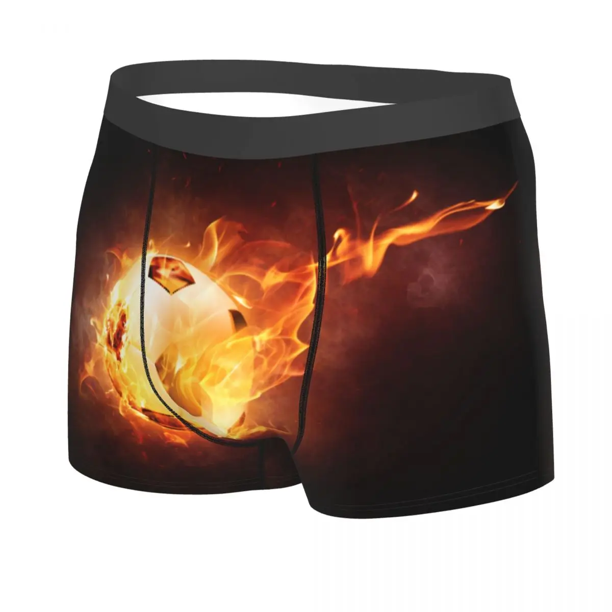 Custom Burning Football Soccer Ball Boxer Shorts For Men 3D Printed Sports Gift Underwear Panties Briefs Soft Underpants