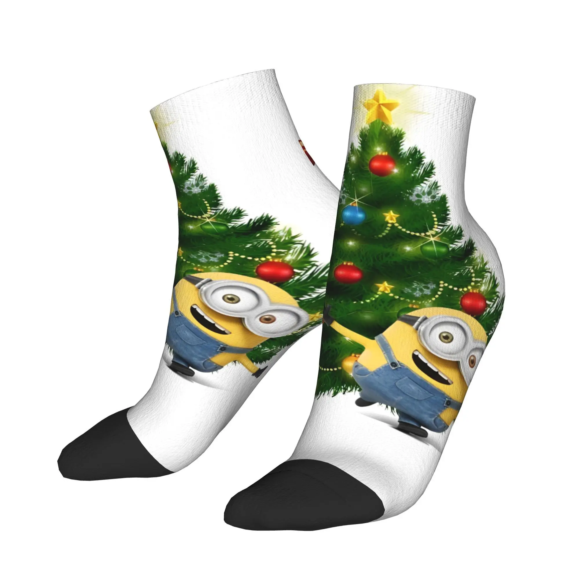 

Носки до щиколотки для мужчин унисекс, повседневные носки с рождественскими миньонами и героями мультфильмов, желтые нескользящие высококачественные летние носки для скалолазания с большими глазами
