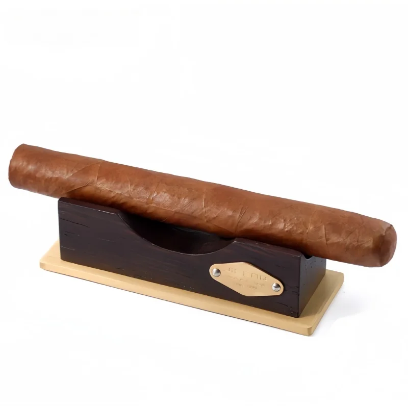 حامل سيجار من الخشب الأحمر من الفولاذ المقاوم للصدأ والنحاس النقي المعدني #3