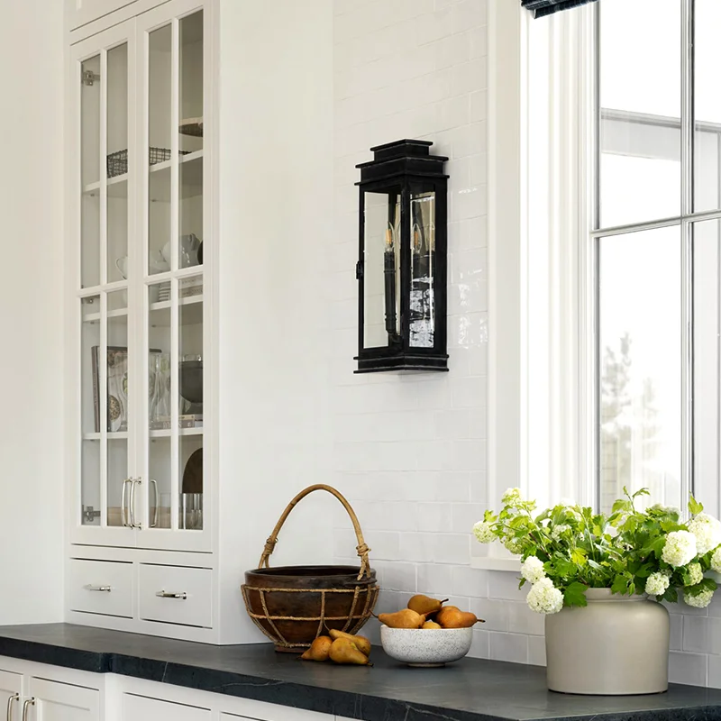American Vintage Outdoor Wall Sconces Patio Lights Villa Kitchen Dining Room Lights Entrance Hallway Full Copper Wall