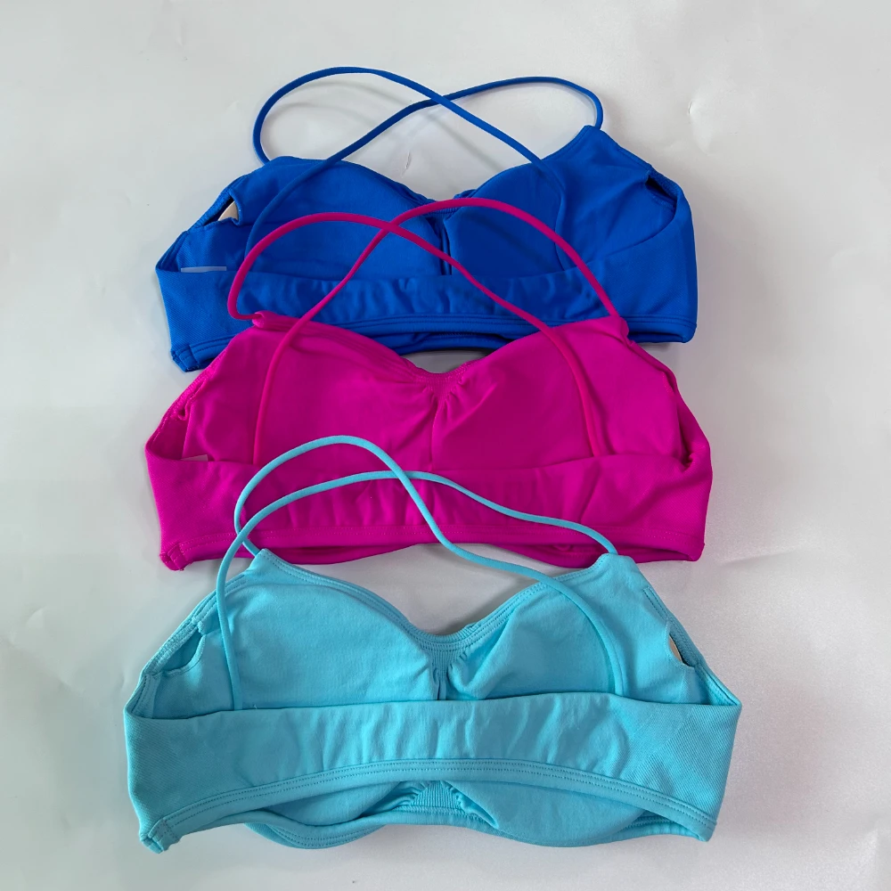 Pericic Nahtloser Sport-BH für Damen, Kreuzgurt-Rücken, Yoga-BH, V-förmig, gepolstert, Gym-Top, Yoga-Unterwäsche, Fitness-Workout-Kleidung – Detail 7