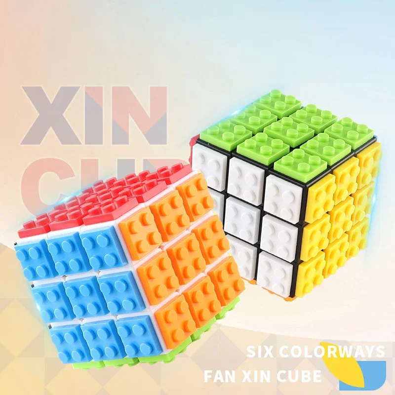 FAN XIN Building Block 3x3x3 Magic Cube Multicolor Non-Stickers Compatible Building Construction Blocks Puzzle Cube Kids Toys