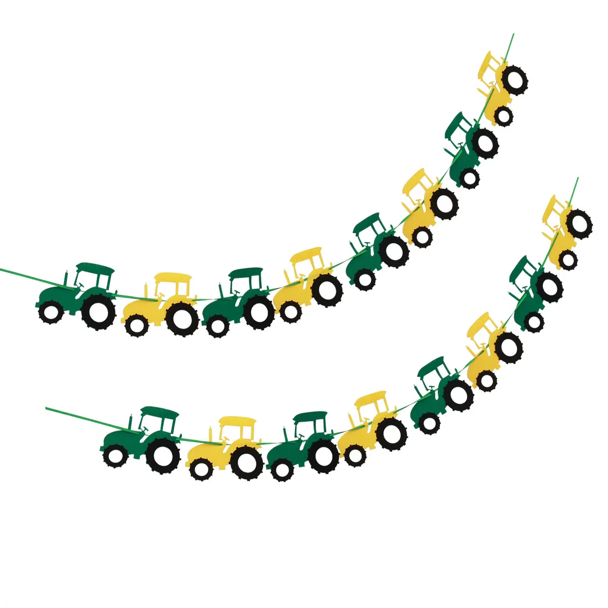 2Pcs Engineering Vehicles Felt Banner Exquisite Design Festival Party Hanging Decor for Kids Happy Moment Car Banner