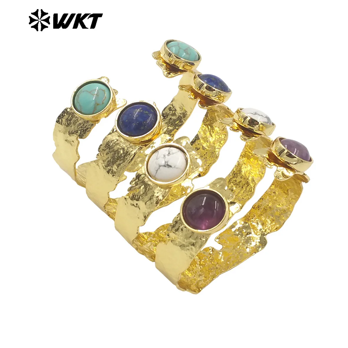 WT-B631-pulsera de piedras preciosas para mujer, brazalete de alta calidad con Placa dorada, accesorios de fiesta de cumpleaños, joyería de tendencia, regalo, WKT 2023