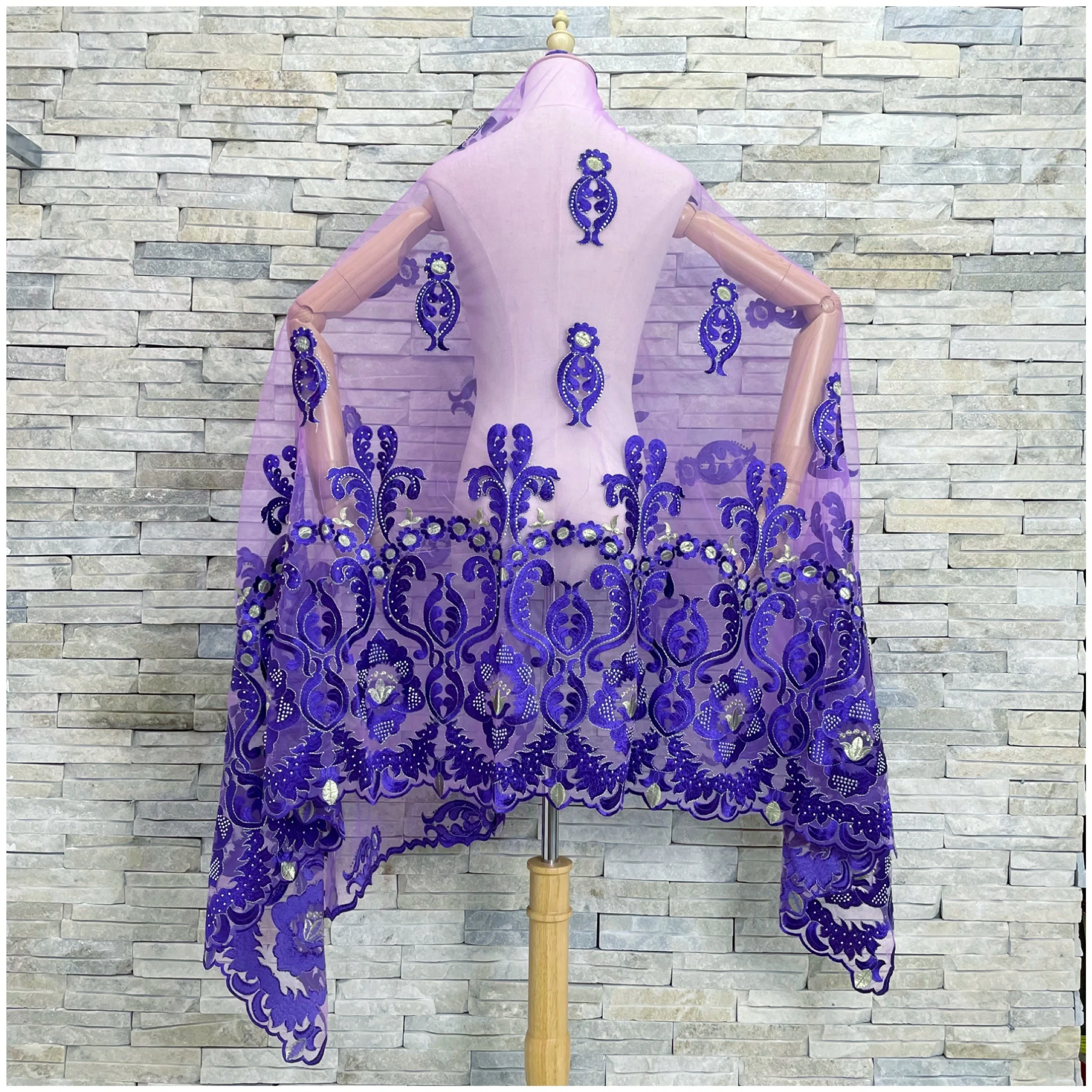 Free Shipping 2022 New African Net Hijab Scarf For Muslim Women African Dubai Islam Headscarf Embroidery Shawls