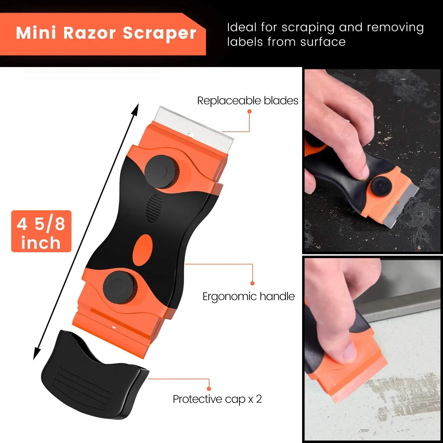 ALIWRAP Razor Blade Scraper For Car Stickers Remover Double Edge Vinyl Spatula Window Glass Stove Decals Labels Cleaning Shovel - view 4