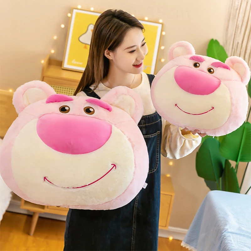 

55cm Disney Lotso Pillow Kawaii Pink Strawberry Bear Plush Stuffed Doll Soft Sleeping Toy Cute Kids Birthday Xmas Gift for Girls