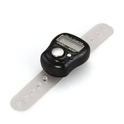 Mini Finger Counter Electronic Digital Finger Ring Tally Counter Hand Held Knitting Row Counter Clicker Point Marker Counter LCD