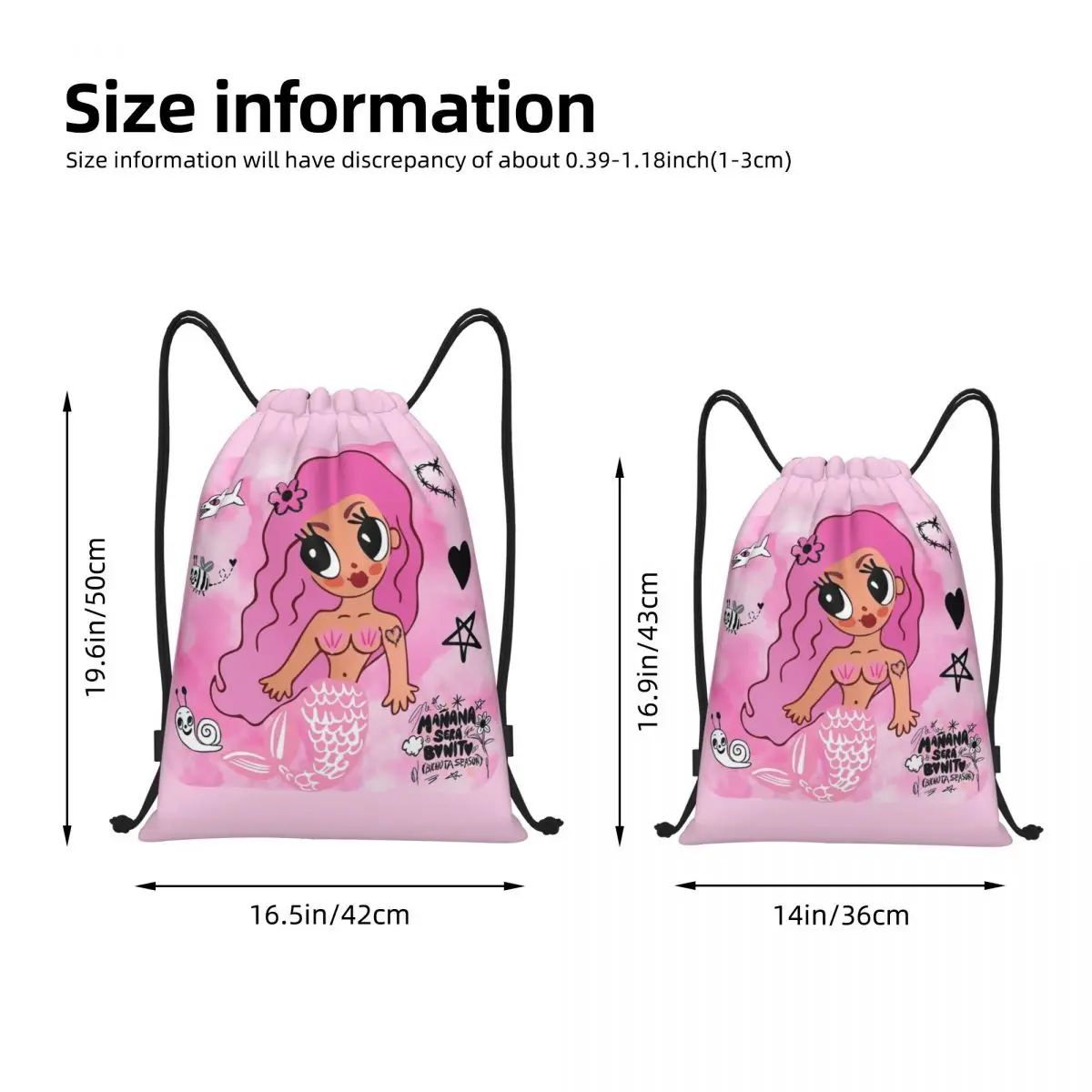 Karol G Pink Hair Bichota Heart mochila con cordón, bolsa deportiva para gimnasio, Sackpack de cuerdas para correr