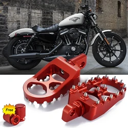 Motorcycle Foot Pegs MX Wide Fat Footrests Pedals w/Shifter Pegs For Harley Sportster XL 883 1200 Dyna Street Bob Bobber Custom