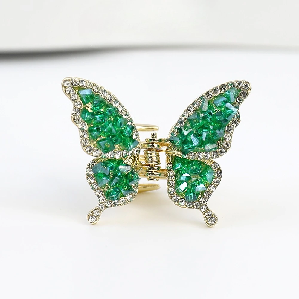 

DS NEW Crystal Stone Butterfly Alloy Hair Claw 4CM MINI Claw Clips Korean Style Crab Hair Clips Hair Accessories for Women Girls