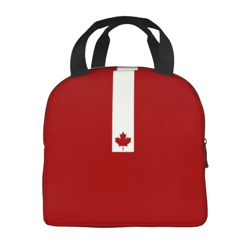 Custom Minimal Canada Flag Lunch Bag Men Women Canadian Pride Thermal Cooler Insulated Lunch Boxes for Kids School Children