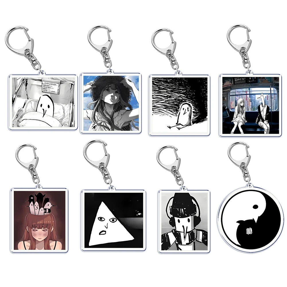 Goodnight Punpun Oyasumi Punpun Key Chain Keychains Ring for Accessories Bag Graffiti Pendant Keyring Jewelry Fans Gifts