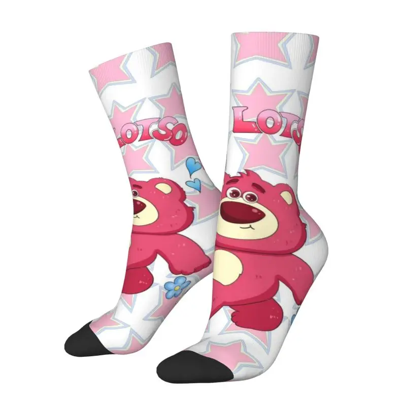 

Custom Lotso Huggin Bear Anime Men Women Crew Socks Unisex Novelty 3D Print Dress Socks