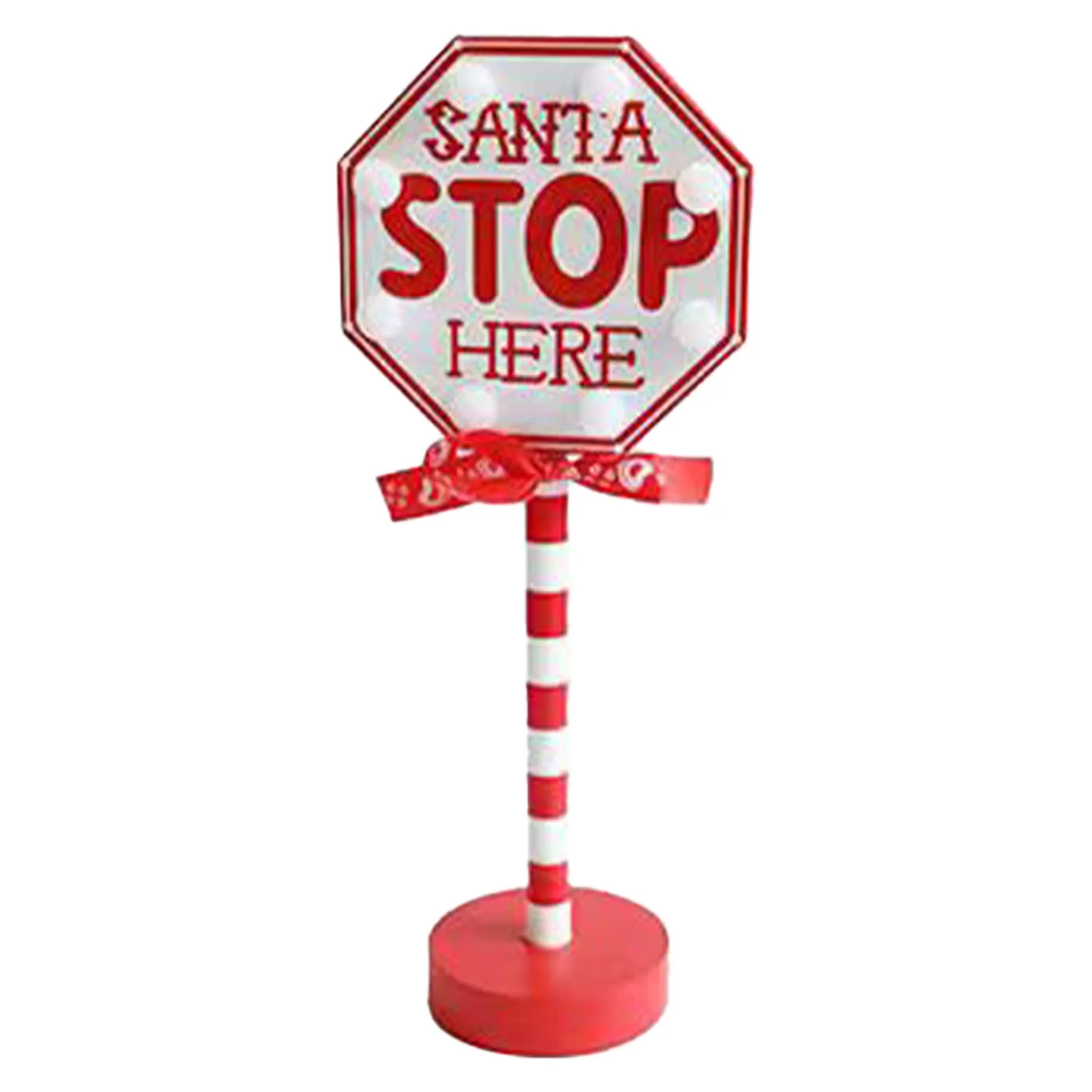 Christmas Street Sign Light North Pole LED Light Sign With Bowknot North Pole Letter Guideboard Home Holiday Party Decorative