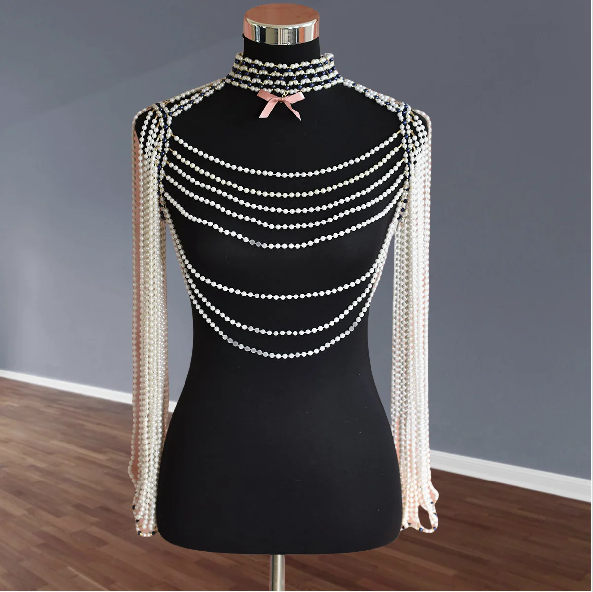 Body Chain Sexy Simulated Pearl Totally Hand-madeBikini Bra Fashion Birthday Shawl Party Night Club Body Chain Chest Jewelry