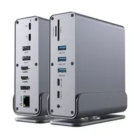 15 in 1 USB C Docking Station 4K HD Vertical Hub with Triple Monitor RJ45 1000M,USB 3.0/2.0,PD 3.0,SD/TF,Audio 3.5 for Laptop PC