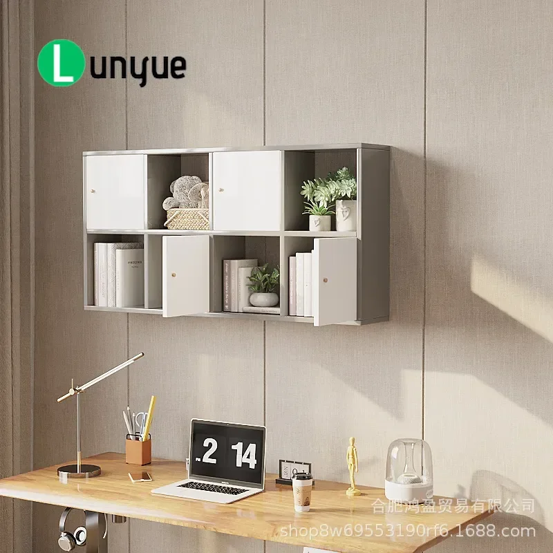 Wall Mounted Bookshelf Floating Wall Shelf Storage Cabinet Decorative Display Rack for Living Room Bedroom Home Organization