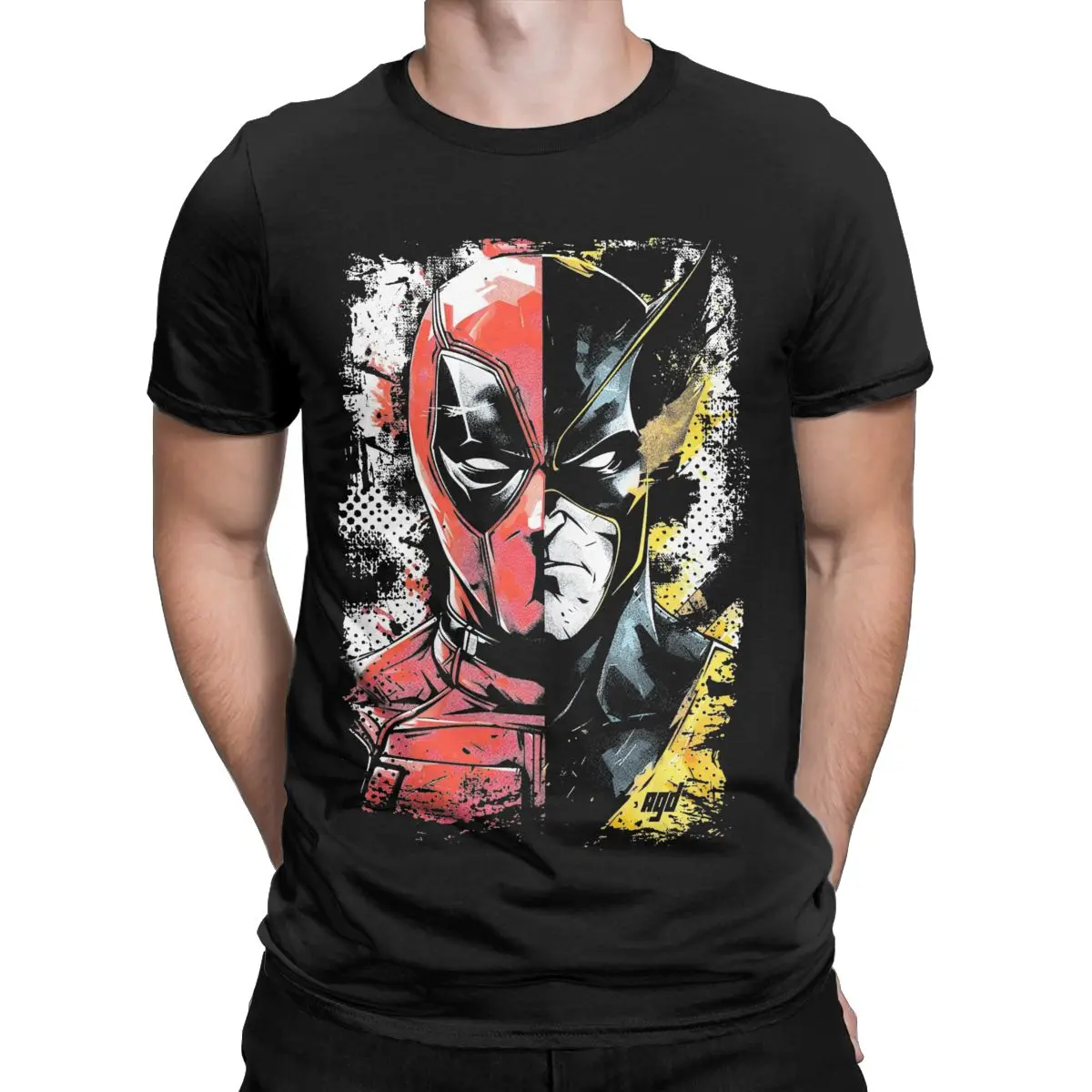 Vintage The Mutant Team Deadpool T-Shirt Men Round Collar Cotton T Shirt Short Sleeve Tee Shirt Unique Clothing