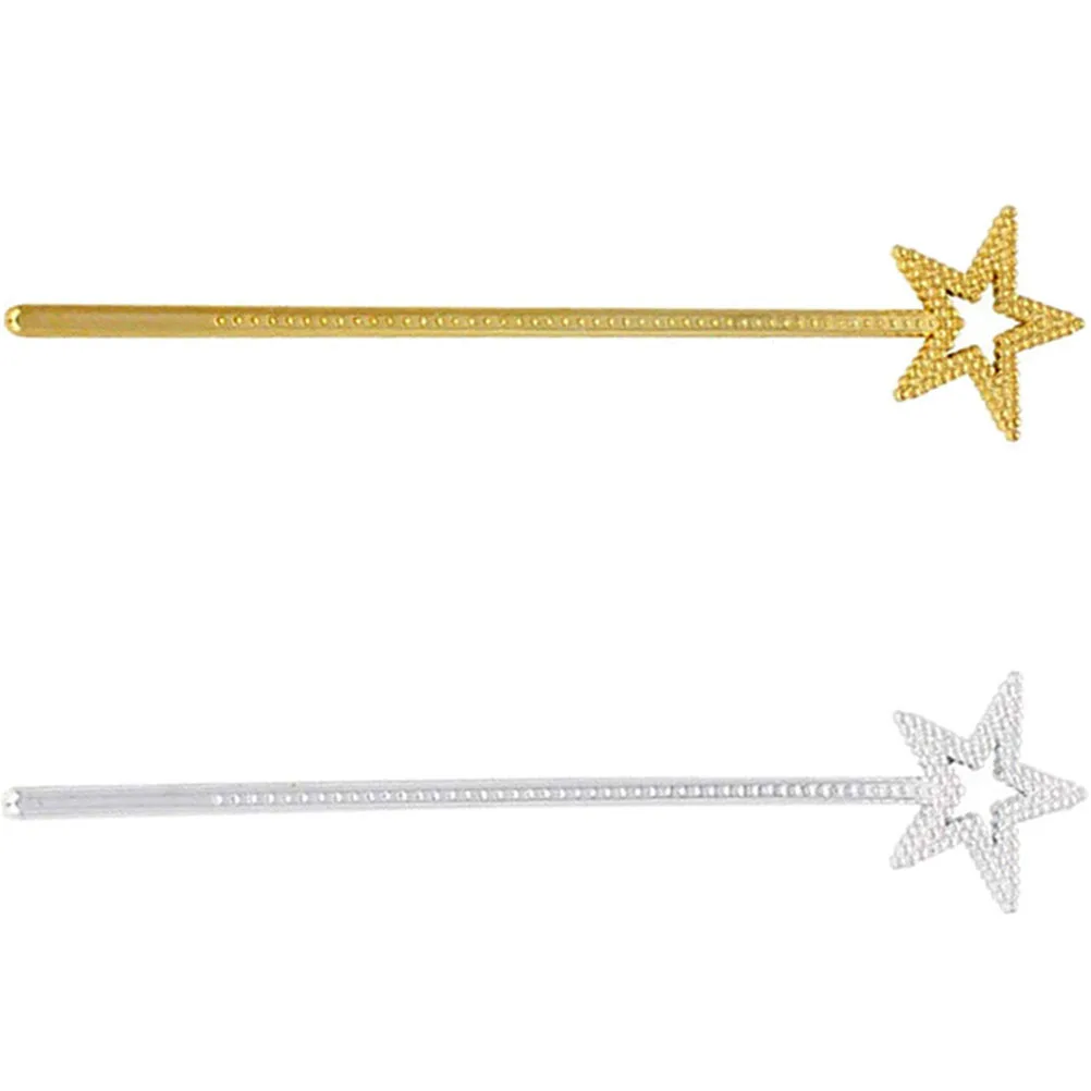 Juego de varitas de Hada de estrellas para niñas y niños, suministro de fiesta suave sin rebabas, accesorio de Cosplay, diversión para jugar, 2 uds.