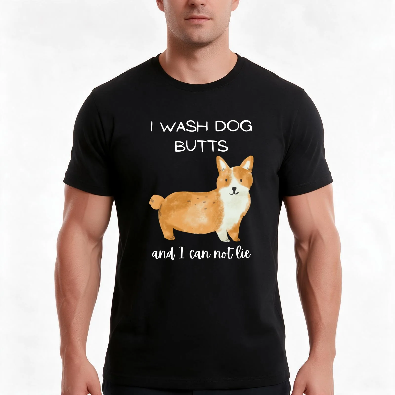 I wash Dog Butts and I cannot Lie / Dog Groomer Design T-Shirt, Summer Casual Cotton Tee, Oversized Streetwear Tops, 100% Cotton