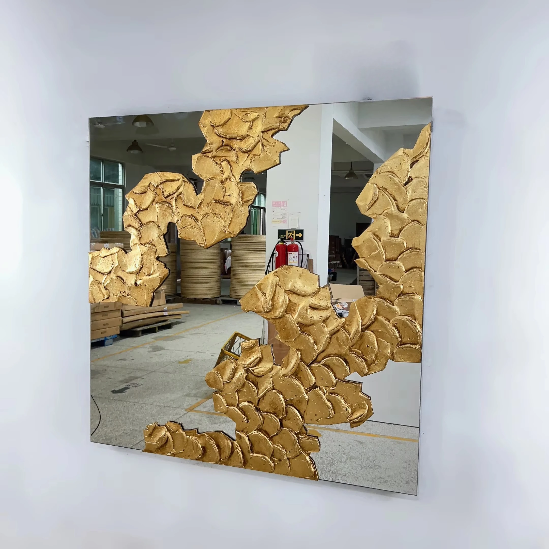 100CM Golden Dropshipping Products 2025 Large Wall Bedroom Makeup Mirrors Bathroom Home Decor Luxury Art Frame House Decoration