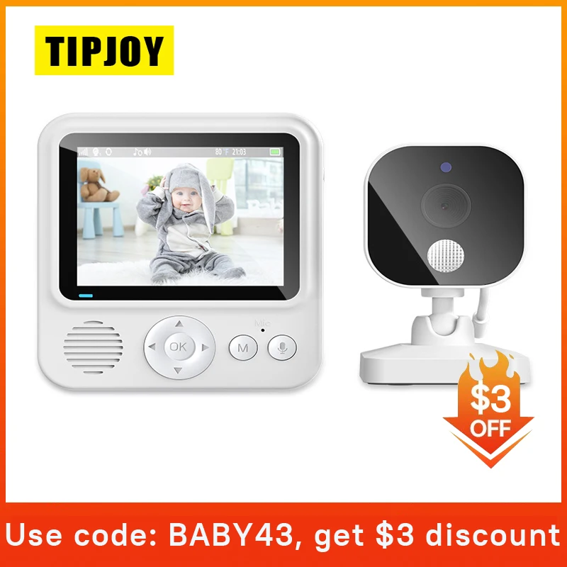 

2.8 Inch Video Baby Monitor 2.4G Wireless Temperature Monitoring 2 Way Audio Talk Night Vision Surveillance Camera Babysitter