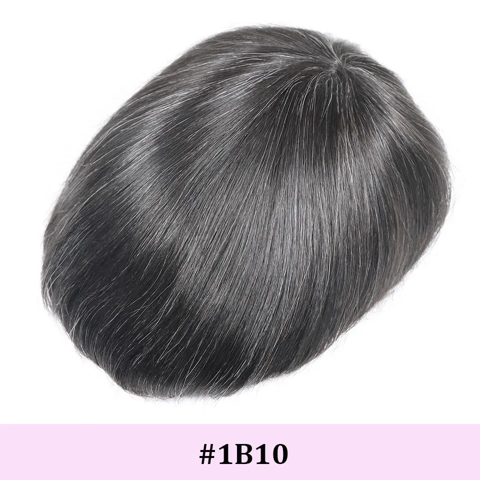 8x10 Full PU Men Toupee Invisible Hair System