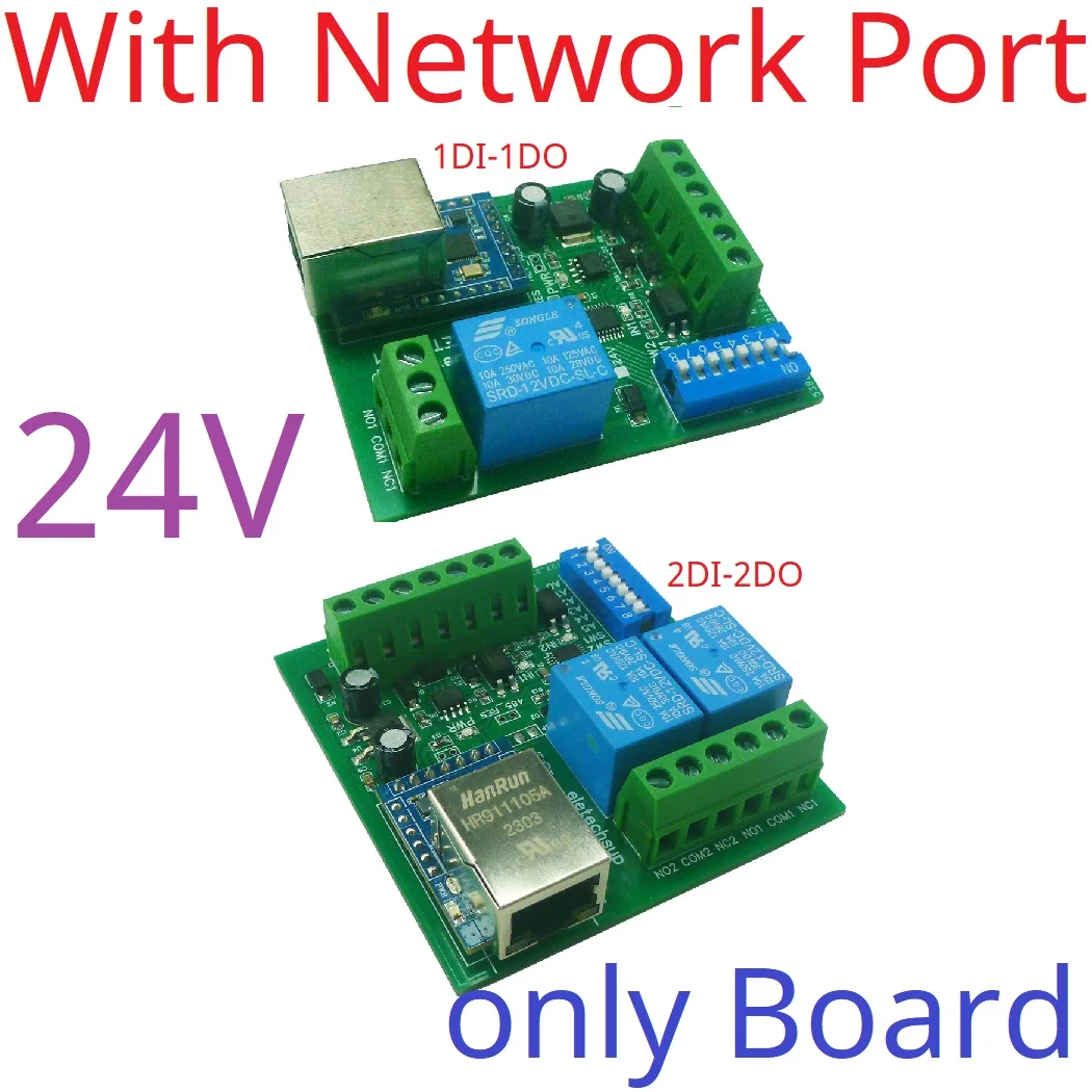 DC12V 24V Network Relay Ethernet to RS485 Serial Serve LAN RJ45 Modbus MQTT TCP UDP PLC IO Module