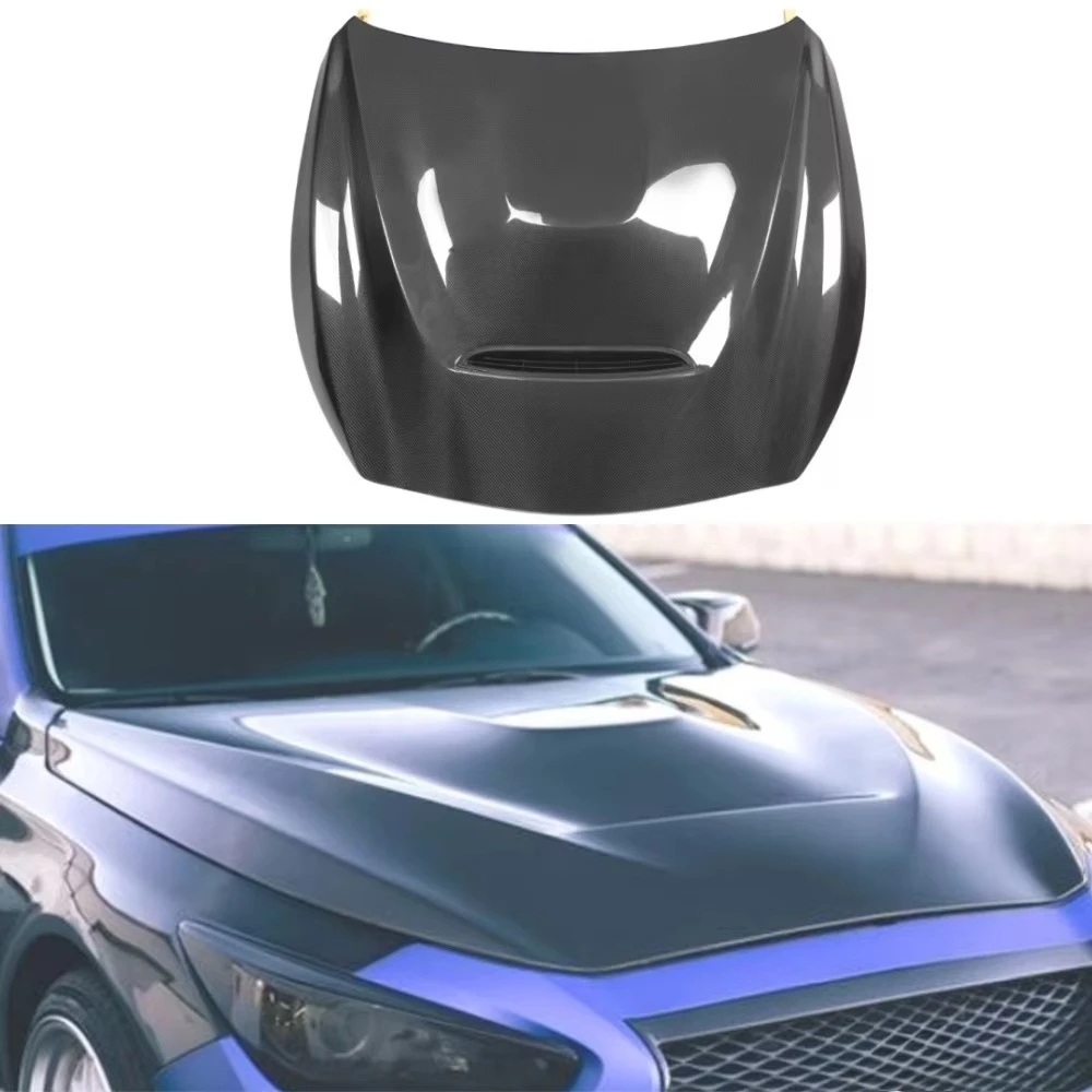 Real Carbon Fiber GTS Style Front Hood for Infiniti Q50 Q50L 2014-2020 Front Hood Bonnet Carbon Fiber Q50 Front Hood