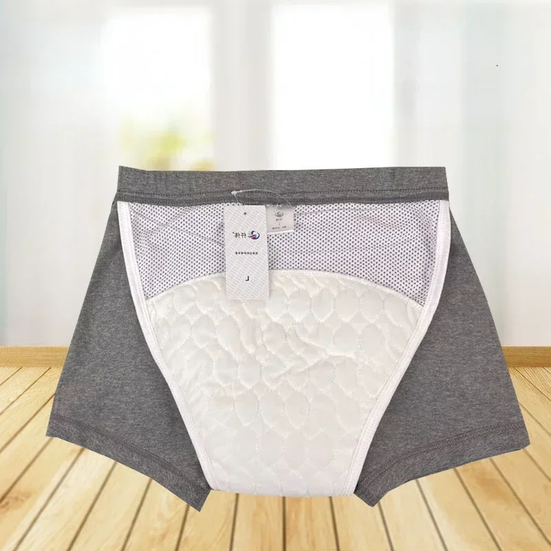 

Breathable Elderly Diapers Urinary Incontinence Bedridden Patient Care Pants Leak Proof Underwear Men's Washable Pure Cotton