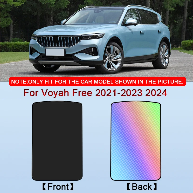 For Voyah Free 2021-2023 2024 Colorful Ice Crystal Car Roof Sunshade Car Clip-on Sunroof Skylight Blind Shading Cover Accessory