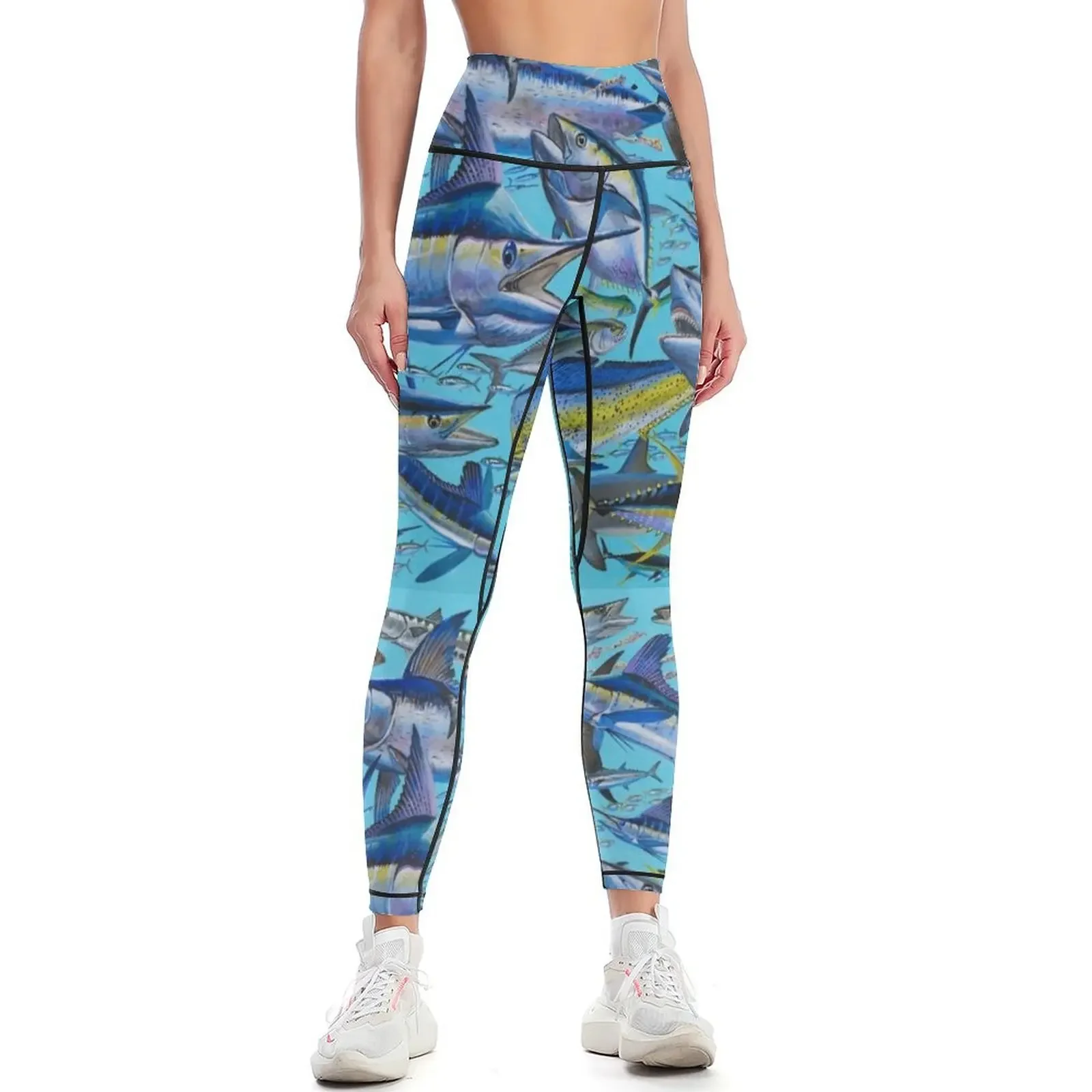 

Offshore Gamefish Collage Leggings Women's sportswear Women's tights Women's push up Female legging pants Womens Leggings