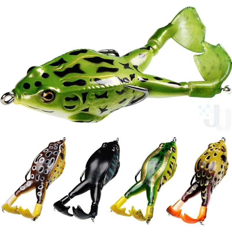 Frog Lure Baits Silicone Soft Treble Hook 13.5g Topwater Wobblers Artificial Bait Catfish Fishing Tools Double Propeller Legs