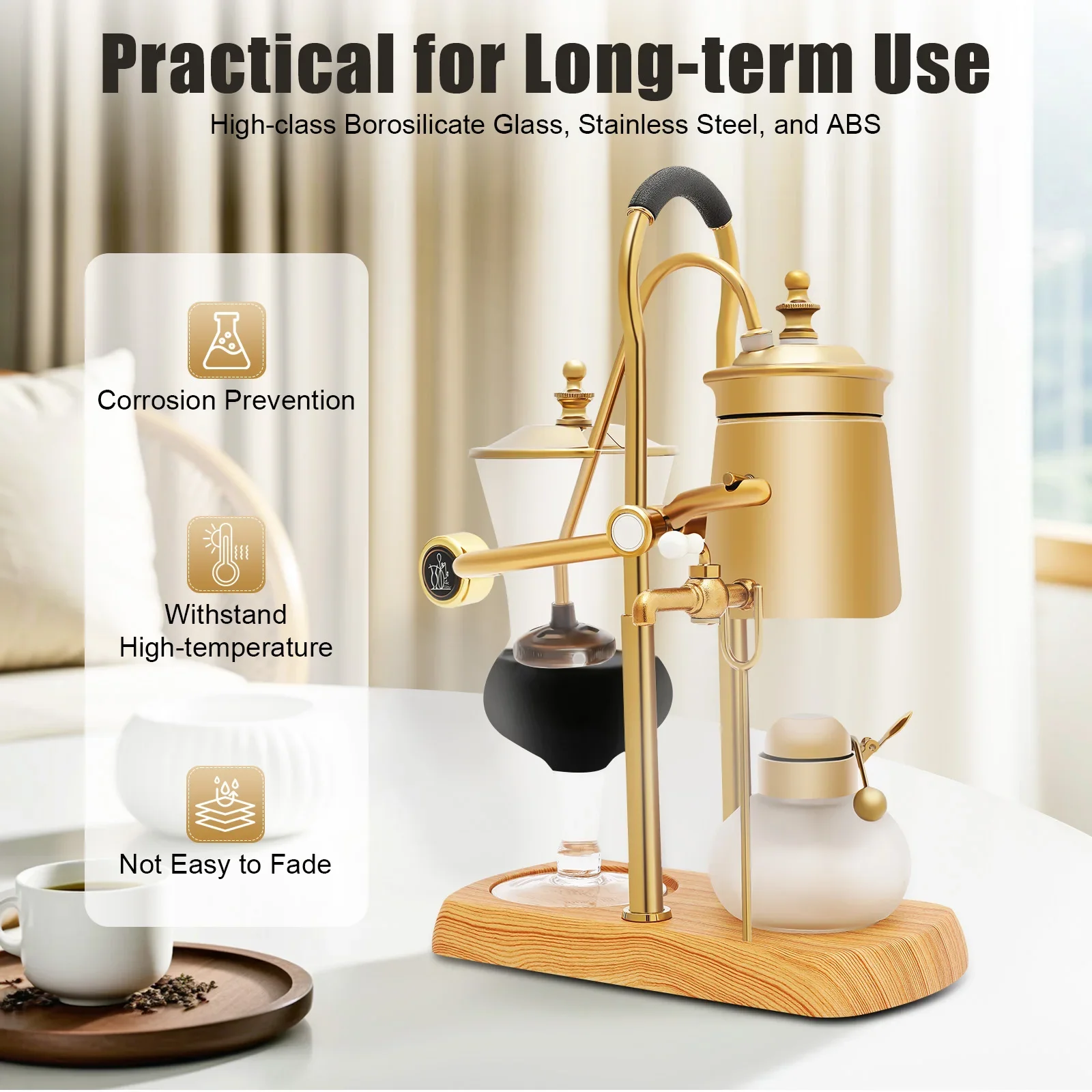 Royal Family Balance Syphon Coffee Brewer, 400ml Elegant Siphon Syphon Coffee Maker Set, Vacuum Brewing System, Barista Gift