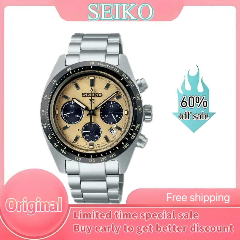 100%Original SEIKO Watch SSC813P1 Panda Three Eyes Multi Functional Waterproof Watches Calendar High End Luxury Men Watches