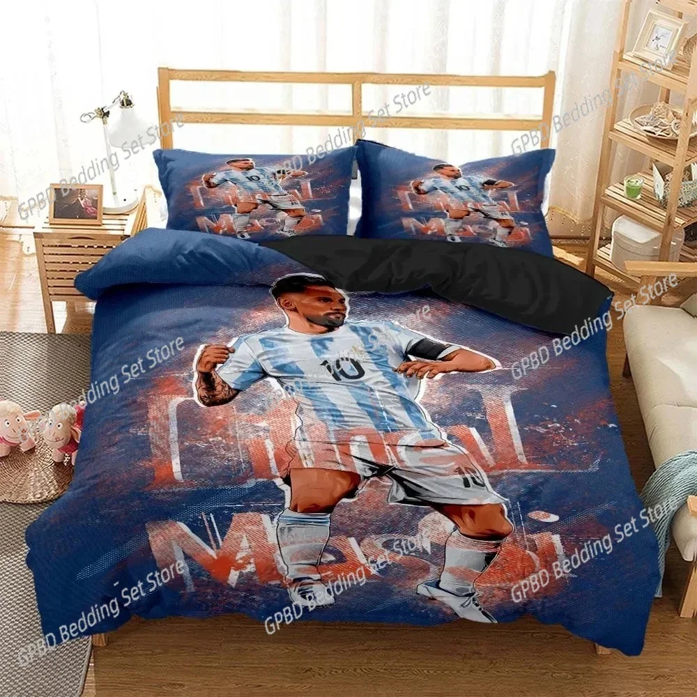 

3D Print Football Star NO.10 Bedding Set Boys Girls Twin Queen Size Duvet Cover Pillowcase Bed Adult Home Textileextile