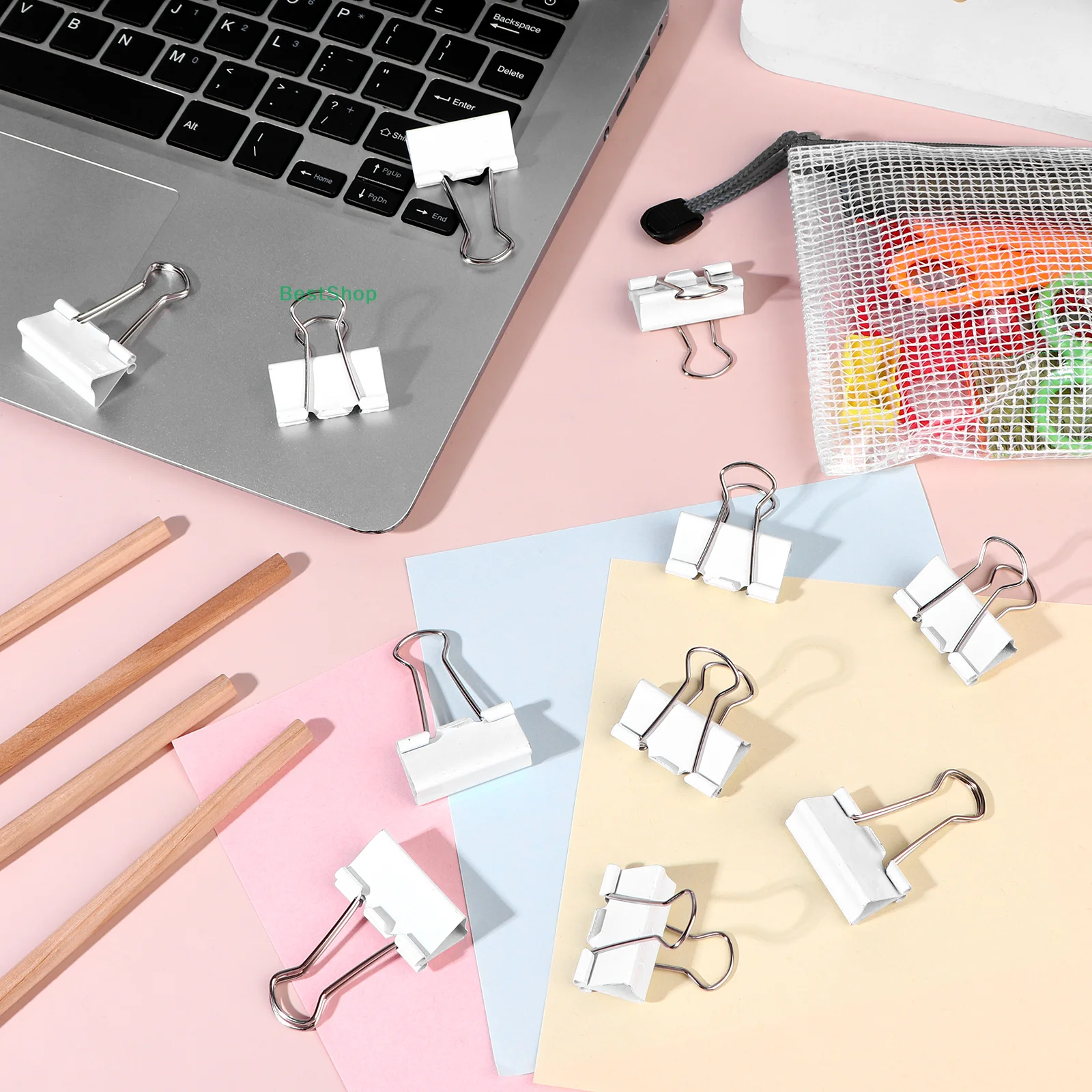 ☆Metal Binder Clips File Classification Tail Clip 32mm Stable Paper Clip Used for Books Stationery Clip School Office Supplies