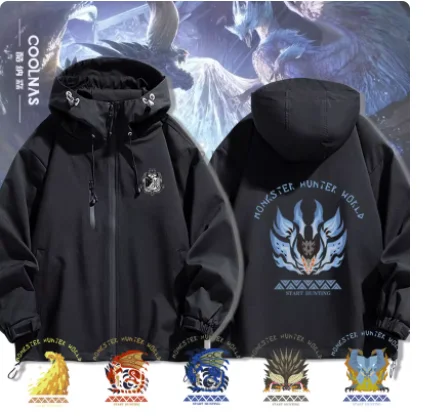

Толстовка с капюшоном в стиле японского аниме Monster Hunter, косплей, осень-зима, мужское и женское пальто, свободная куртка, топы, подарки KNS
