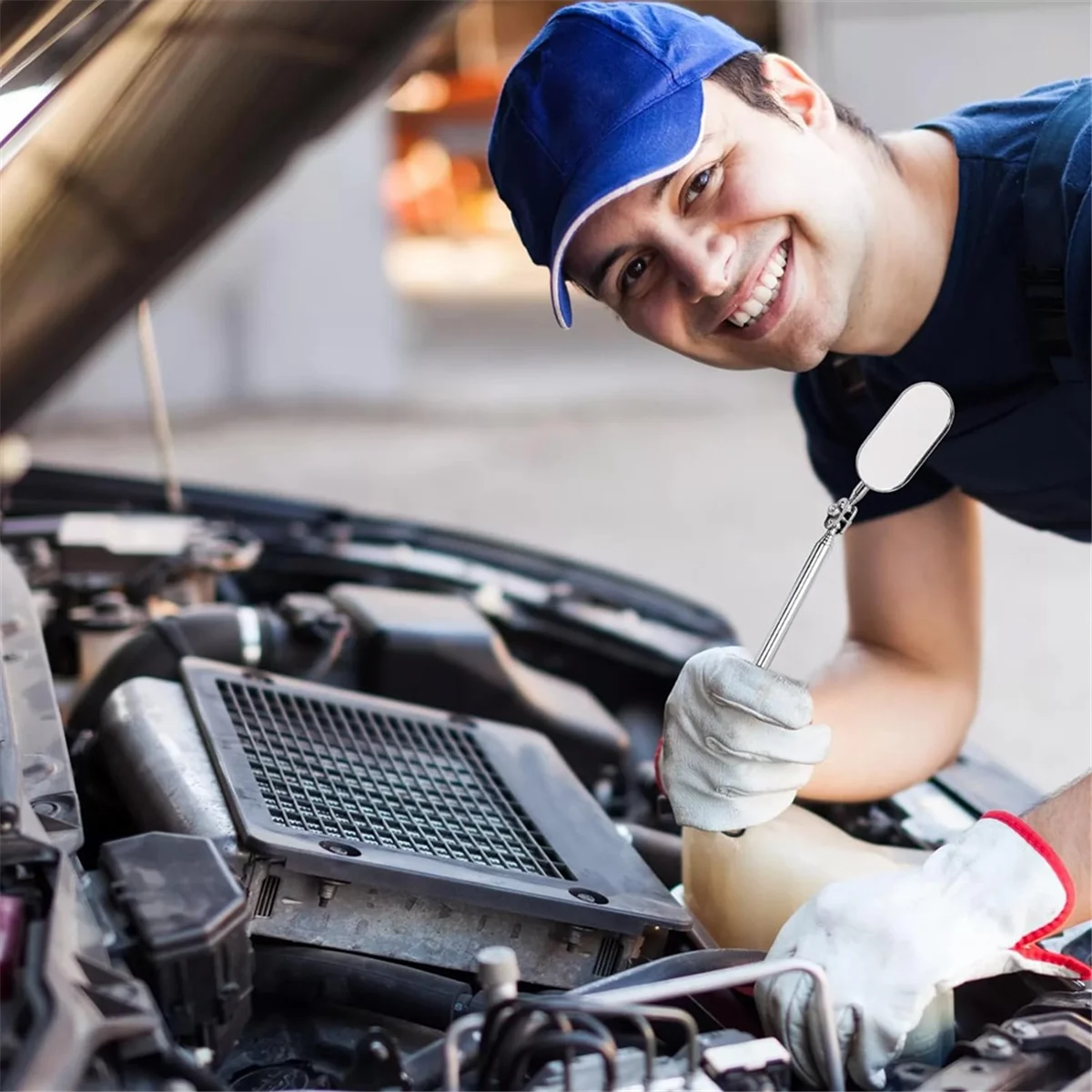 1 SZT. Teleskopowe lusterko inspekcyjne, lusterko inspekcyjne do samochodu, wysuwane lusterko do inspekcji pojazdów-A42I