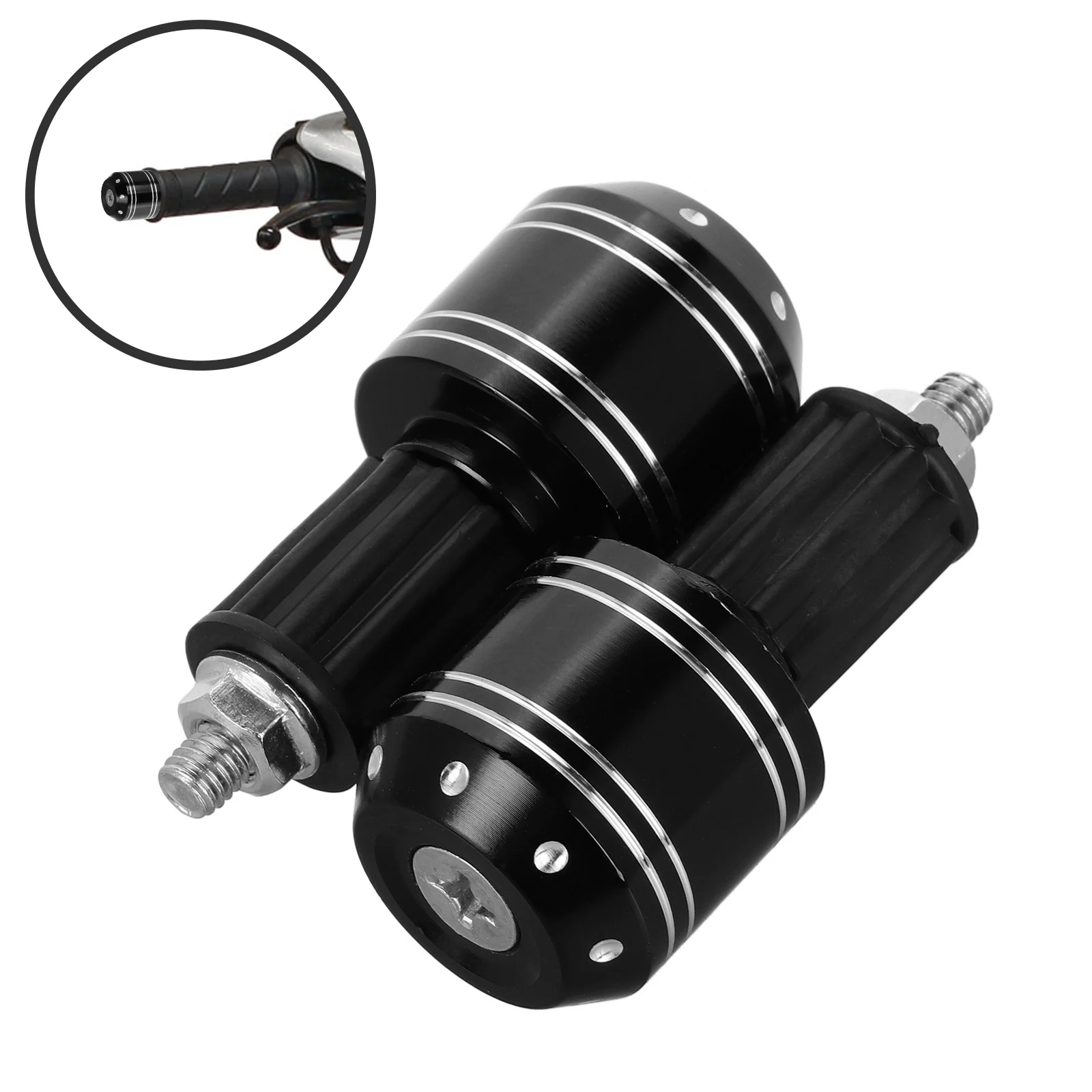 

2pcs Motorcycle Handle Bar End Caps Aluminum Alloy Abs Anti-Vibration Dirt Bike Handlebar End Weights Protection Easy Install