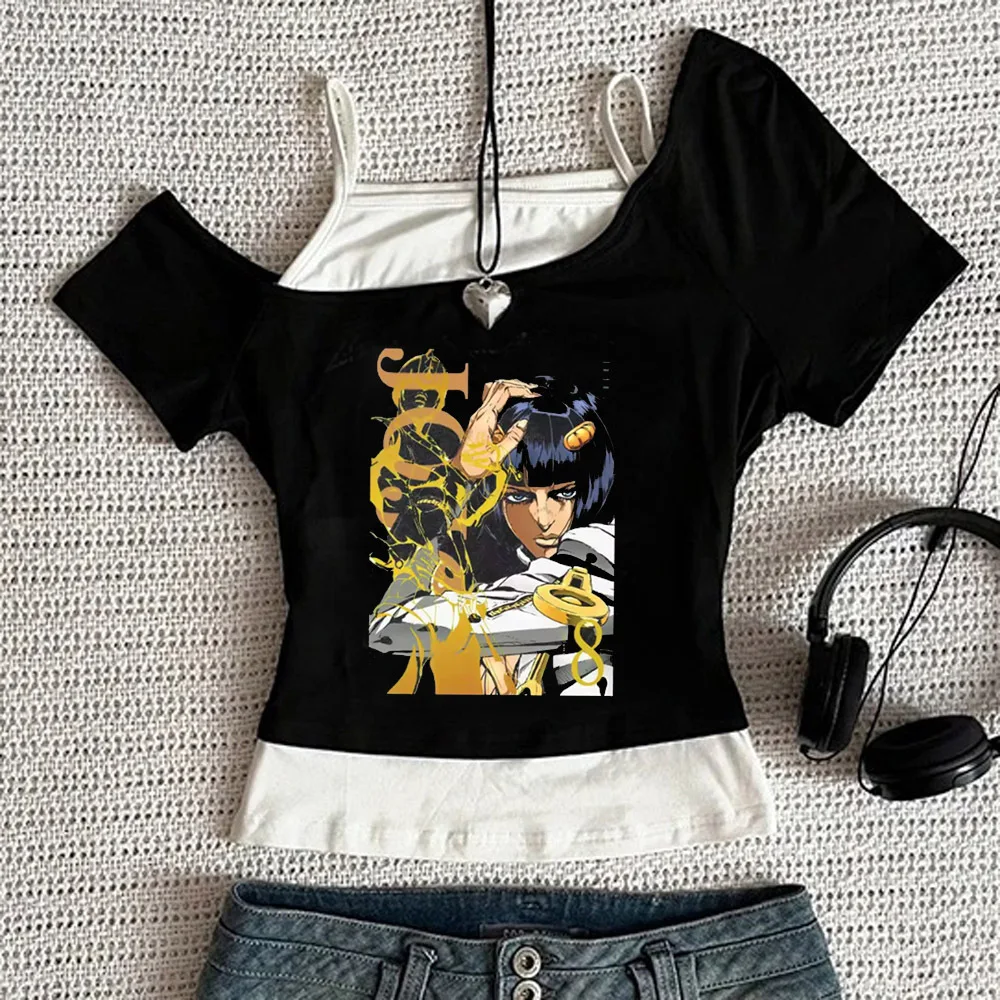 Jojo’s Bizarre Adventure cropped top shoujo gyaru grunge japan cute tshirt gothic cute anime