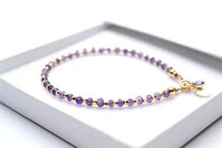 Exquisite amethyst bracelet, February birthstone jewelry, birthday gift for wife, her birthday