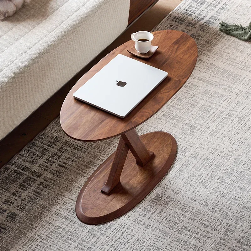 

MLNorth американский уголок из черного ореха, несколько краев дивана из чистого массива дерева, овальный небольшой журнальный столик для гостиной, небольшой столик