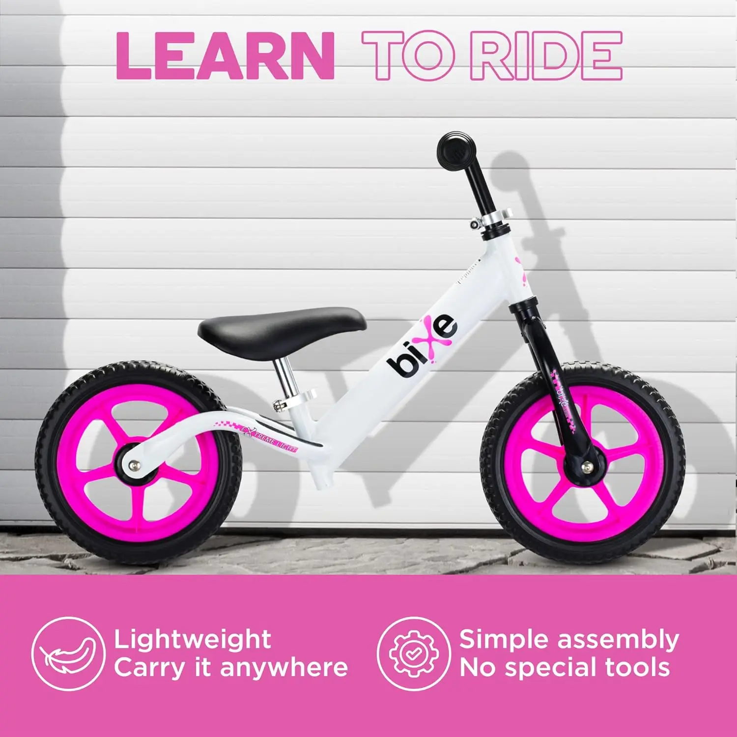 Aluminum Balance Bike for Kids and Toddlers - Lightweight No Pedal Training Bicycle - Bikes for 2-5 Years Old, Pink