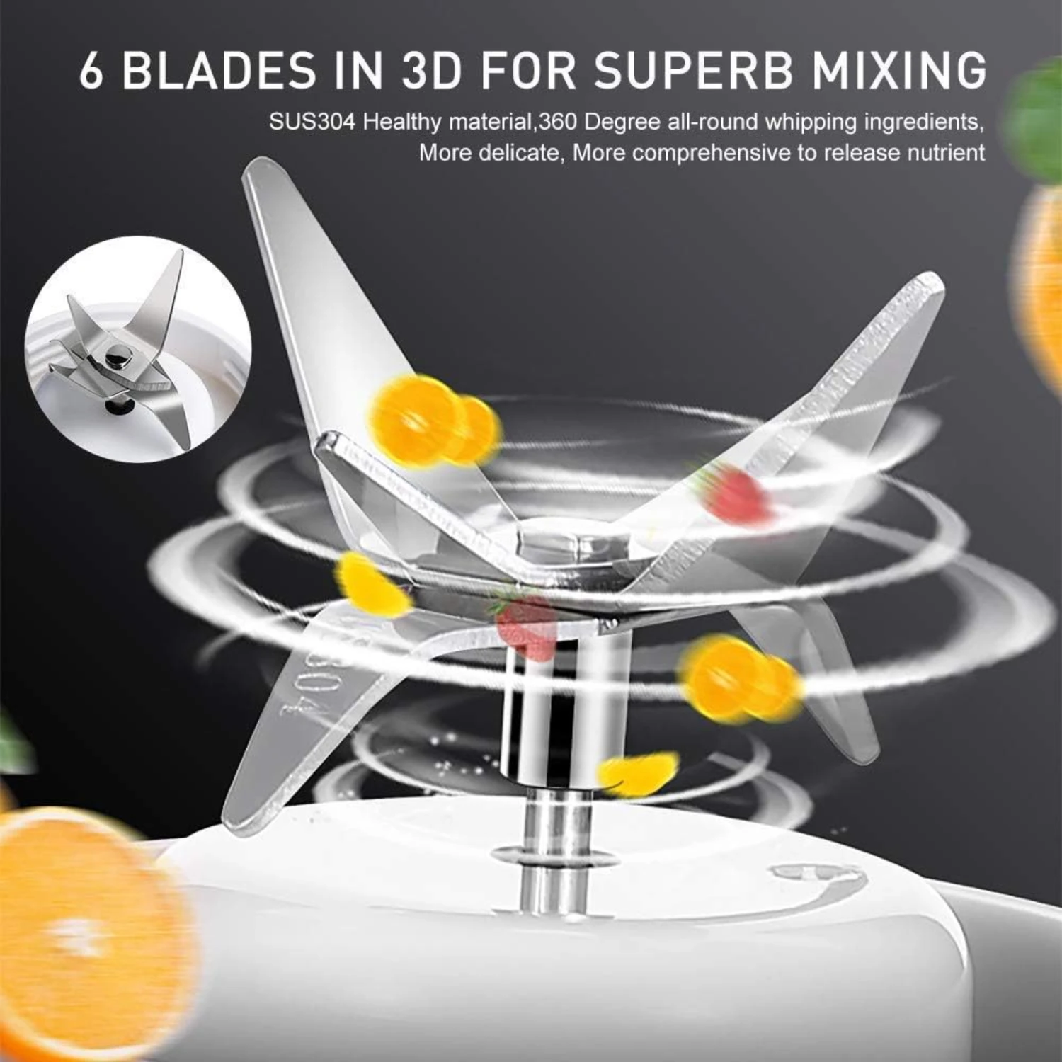 Buy this amazing Portable Personal Blender and Household Juicer fruit shake Mixer for delicious smoothies! Featuring Six Blades