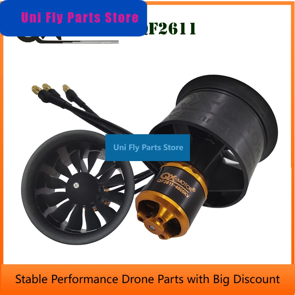 UniFlyQX-MOTOR 50mm EDF 12 Blades Ducted Fan CW CCW with QF2611 Brushless Motor 3300/4000/4600/5000KV For FMS Freewing RC Airpla