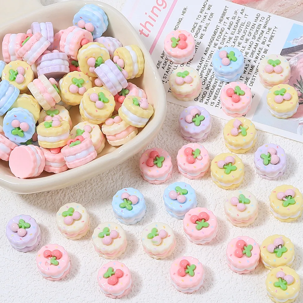 10pcs/lot Cherry Resin Accessories DIY Scrapbook Phone Case Hair Clip Water Cup Refrigerator Patch Embellishment Craft Material